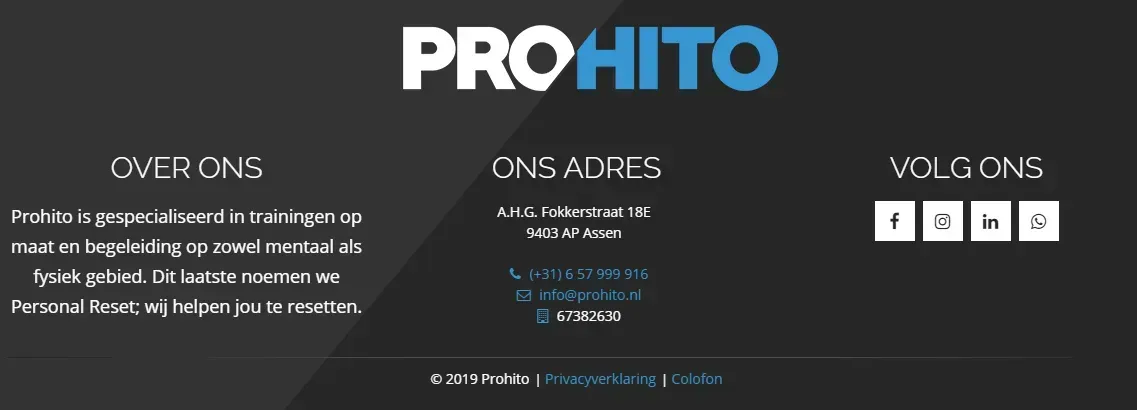 Homepage Prohito